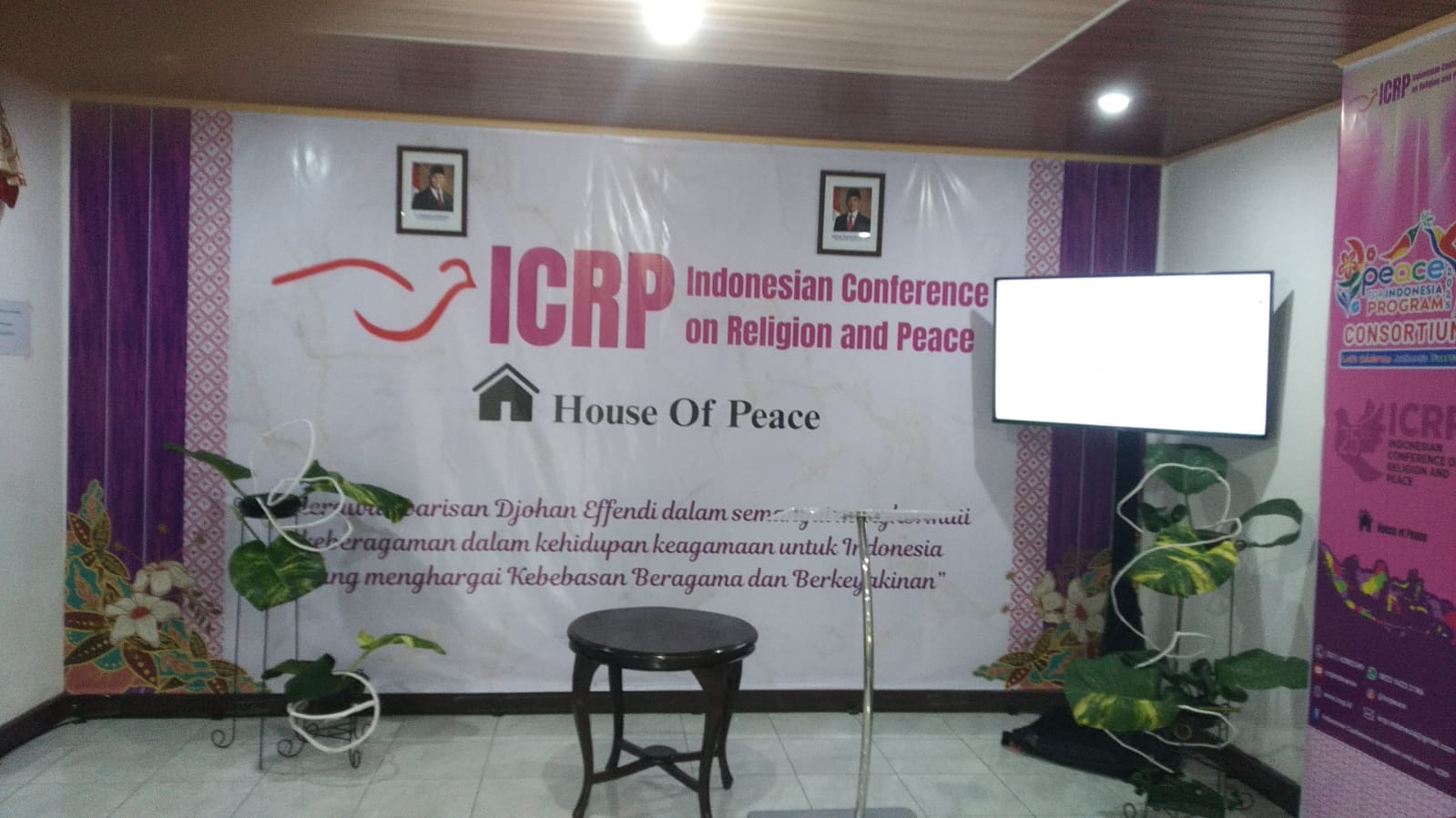 TV display untuk Acara ICRP (Indonesian Conference on Religion and Peace)